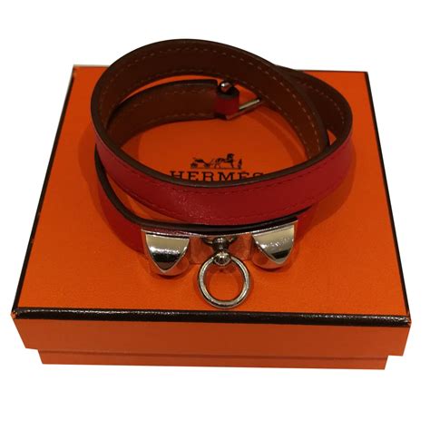 bracelet hermes cuir rouge